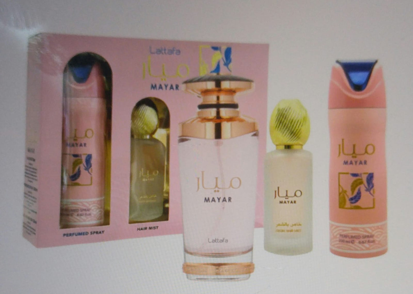 Mayar Set by Lattafa( Perfume,Body Spray y Hair spray)