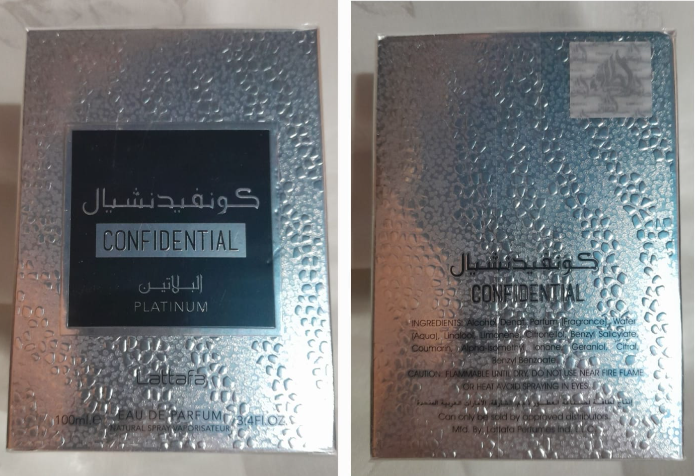 Confidential  Platinum by Lattafa- 100ml